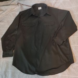 VINTAGE 1970'S Big Mac Penny's Army Green Long Sleeve. XL. 17-17.5. EVPWC